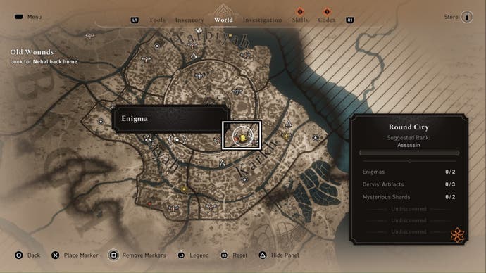 assassins creed mirage just reward enigma location on world map