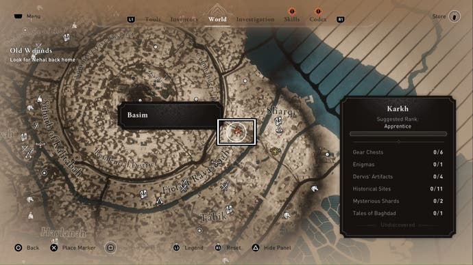 assassins creed mirage officers club location on world map
