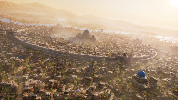 A wide view of the city of Baghdad in Assassin's Creed Mirage