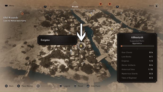 assassins creed mirage the gift enigma clue close up map location