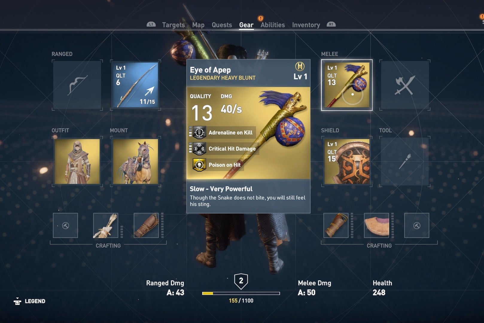 Assassin s Creed Origins weapons how cursed and legendary