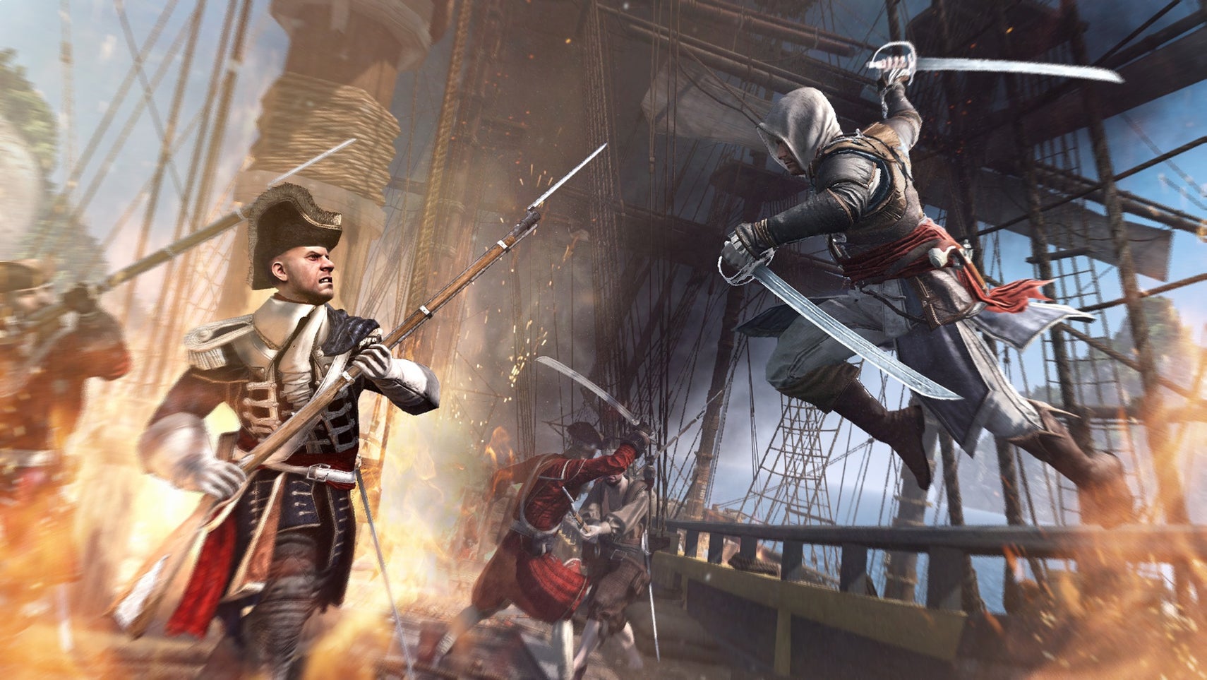 Edward Kenway about to kill a slimy Englishman in Assassin's Creed IV: Black Flag. - 1
