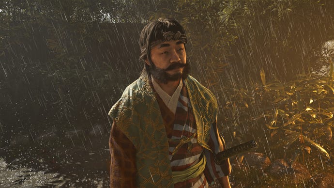 Un primer plano de Big Sueki, un jefe de Kabukimono en Assassin's Creed Shadows.