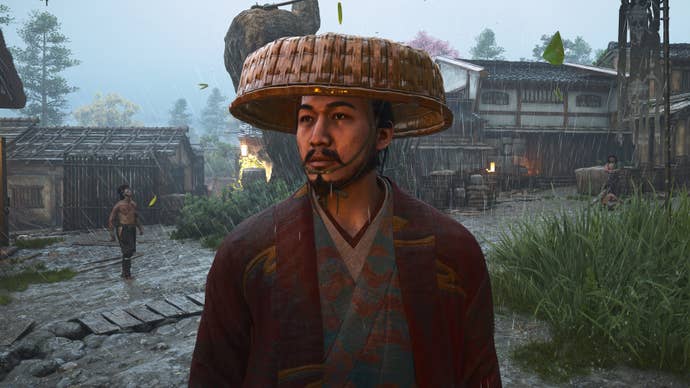 A close-up of Chief Cuckoo, a Kabukimono boss in Assassin’s Creed Shadows.