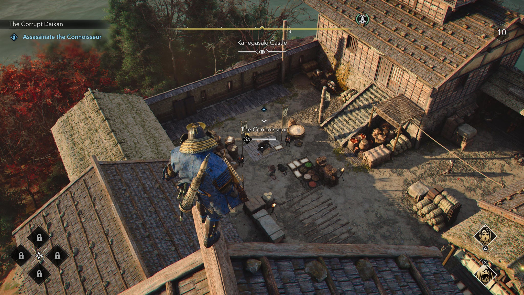 Yasuke looking down at the Corrupt Daikan, The Connoisseur, in Assassin's Creed Shadows. - 8