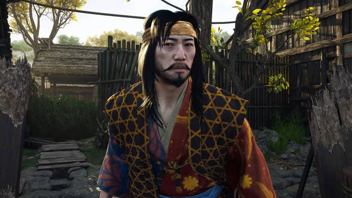 A close-up of Ghost General, a Kabukimono boss in Assassin’s Creed Shadows.