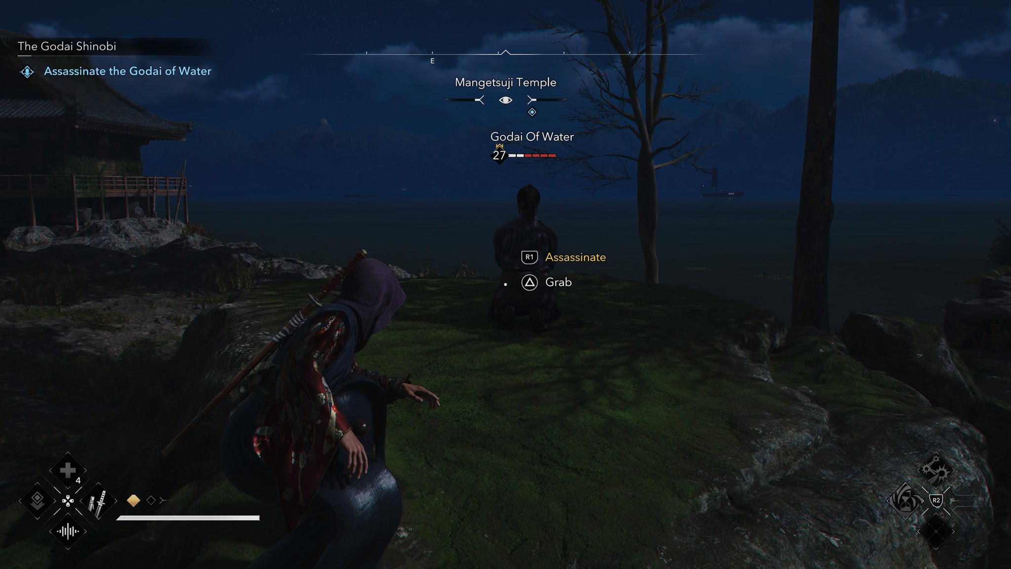 Naoe sneaking up on the Godai of Water in Assassin's Creed Shadows. - 7