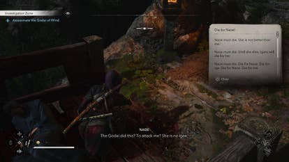 Naoe reading a letter from the Godai of Wind in Assassin’s Creed Shadows.