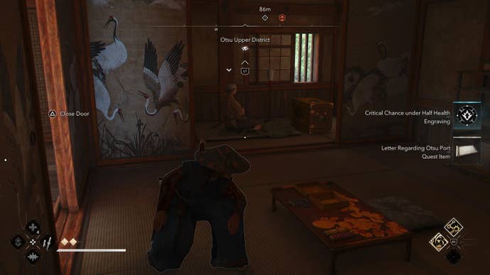 Naoe sneaking into Kanta’s house to steal a letter in Assassin’s Creed Shadows.