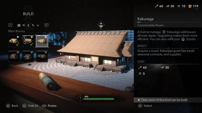 The Kakurega in the Assassin’s Creed Shadows Hideout menu.