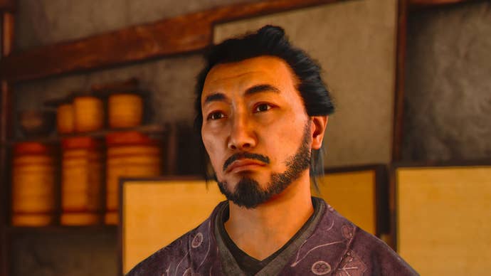 A close up of the painter Kano Eitoku in Assassin’s Creed Shadows.