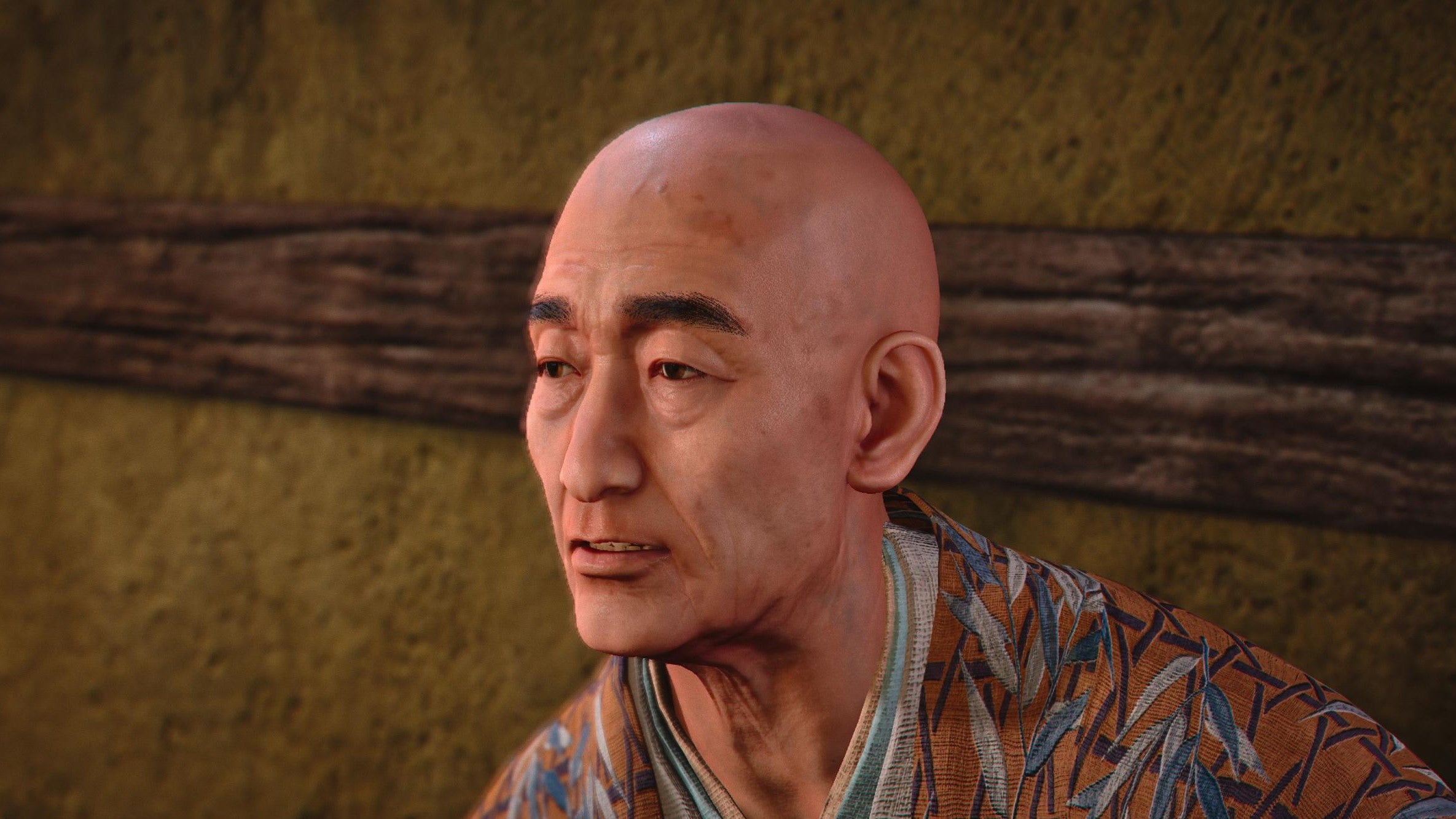 A close-up of the ninja master, Shotei, in Assassin's Creed Shadows.