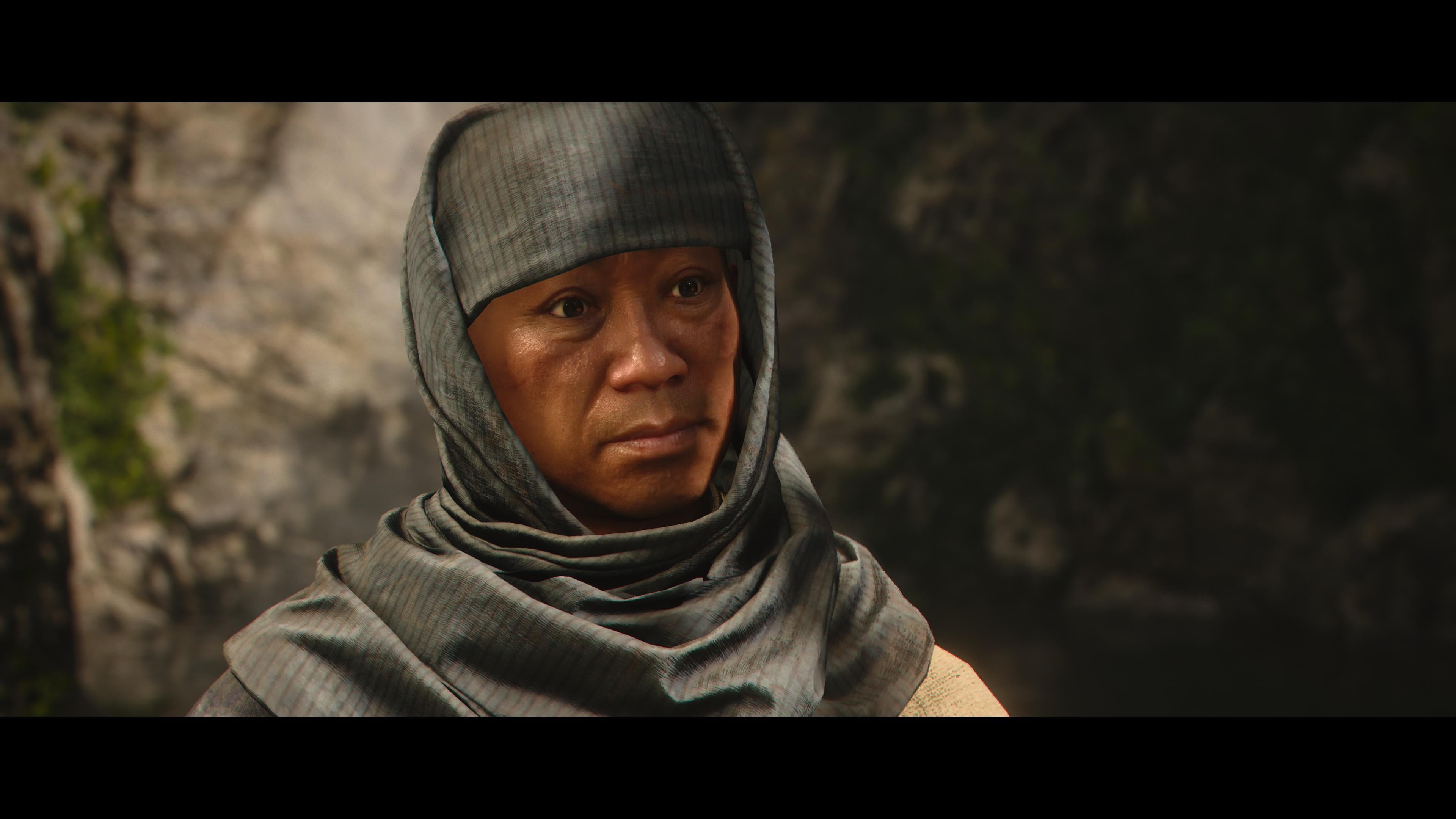 The warrior monk, Mitsumune, arguing with Yaya in Assassin's Creed Shadows.