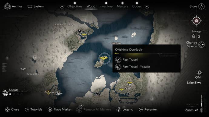 The location of Cat Island, AKA Okishima, in Assassin’s Creed Shadows.