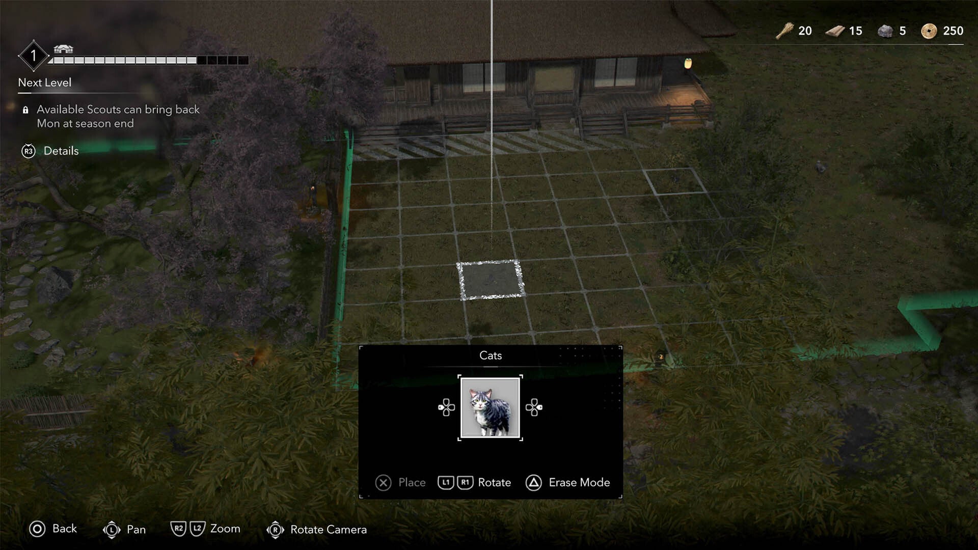 assassins creed shadows place cat pet down in hideout menu