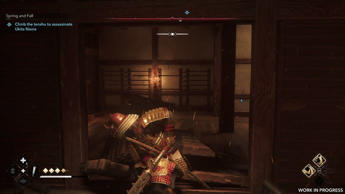 Yasuke batters down a wooden door in Assassin's Creed Shadows.
