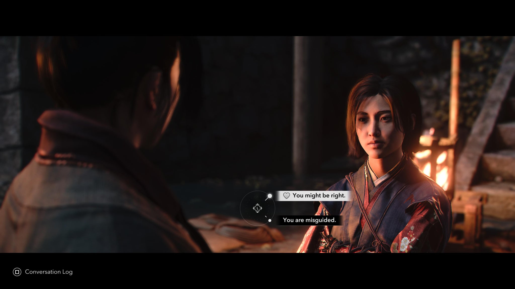 Naoe speaking to Gennojo, one of her romance options, in Assassin's Creed Shadows. - 3
