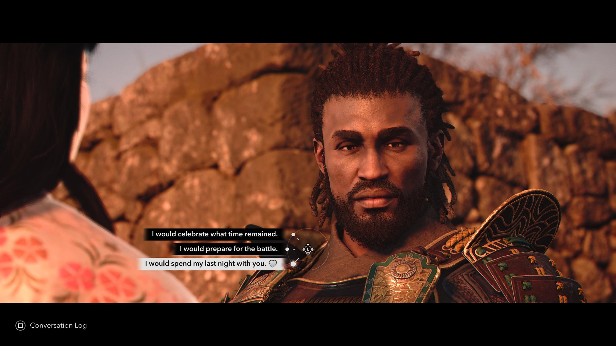Yasuke speaking to Lady Oichi, one of his romance options, in Assassin's Creed Shadows. - 6