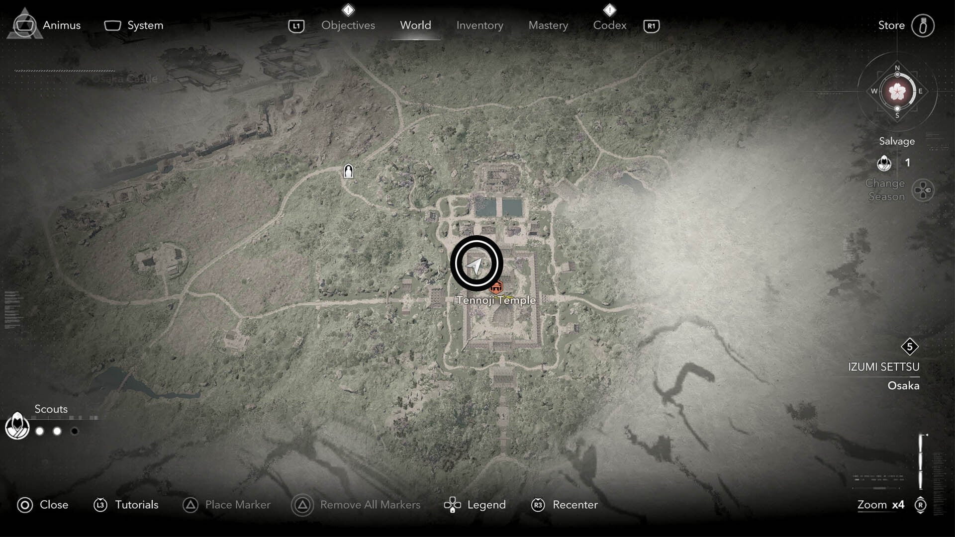 assassins creed shadows tennoji temple lost page two map location