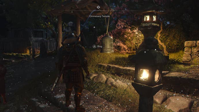 Yasuke ringing a bell to start the Tournament in Assassin’s Creed Shadows.