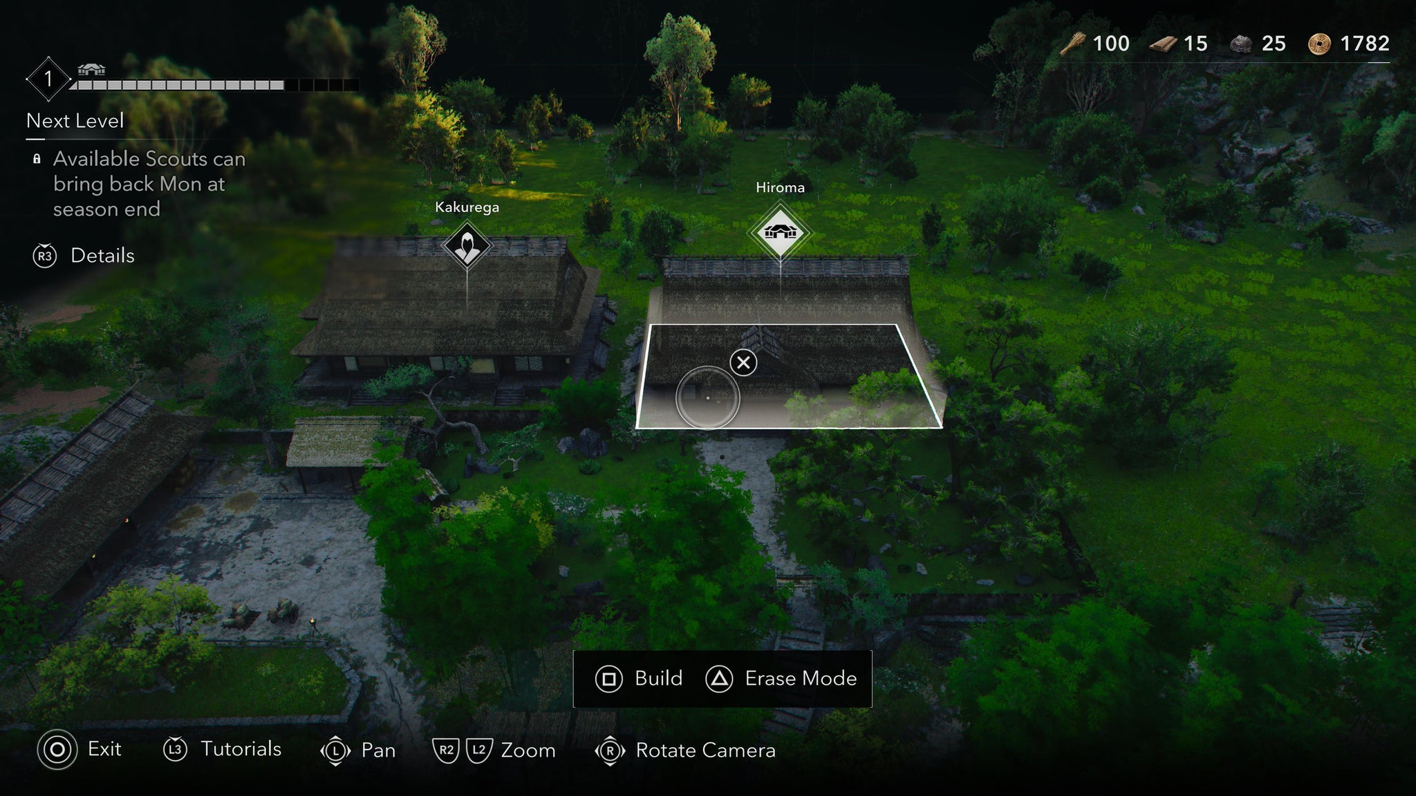 The Hiroma building in Assassin's Creed Shadows' base-building mini-game. - 4