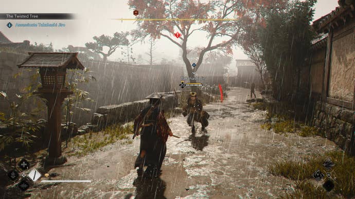 Naoe fighting Takahashi Jiro of the Twisted Tree in Assassin’s Creed Shadows.