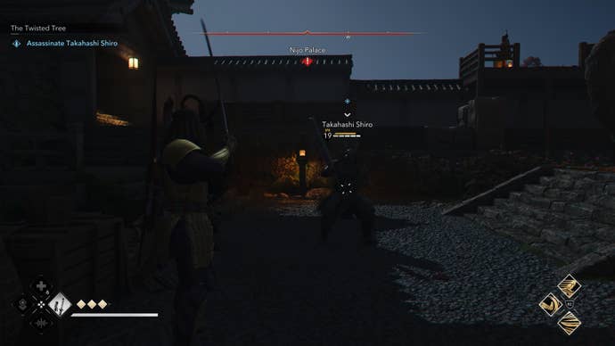 Yasuke looking at Takahashi Shiro in Assassin’s Creed Shadows.