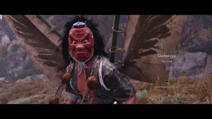 A close-up of the Daitengu Yokai in Assassin’s Creed Shadows.