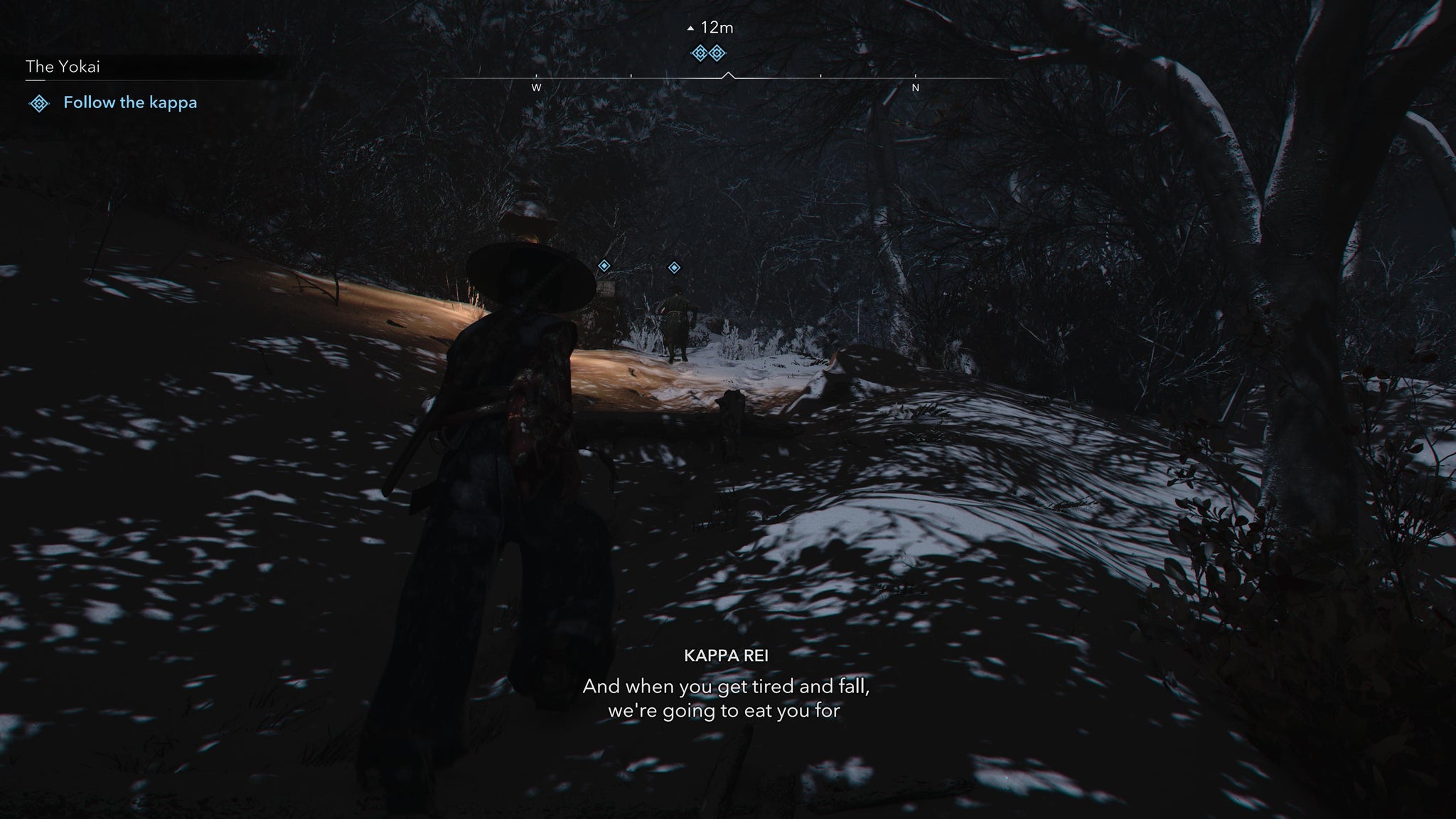 Naoe walking towards the Kappa in Assassin's Creed Shadows. - 5