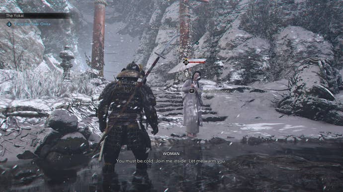 Yasuke walking towards the Yuki Onna in Assassin’s Creed Shadows.