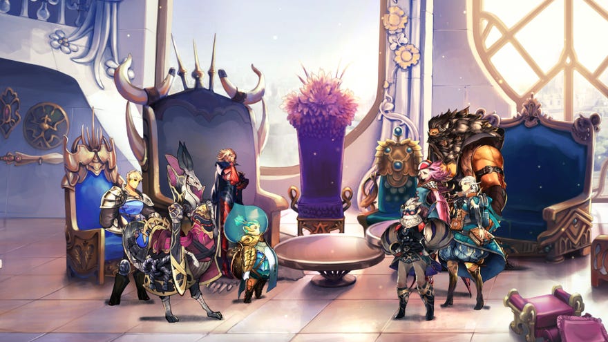 The party regrouping in their headquarters in Astria Ascending