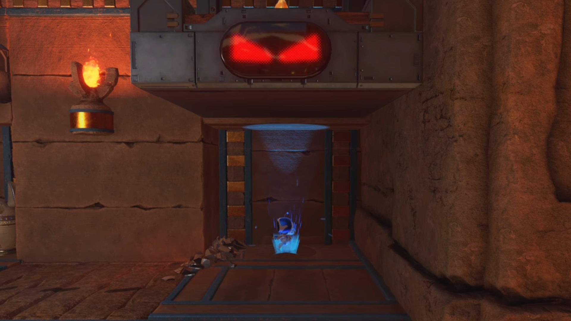astro bot entrance to finding lara croft bot