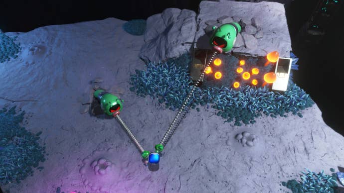 astro bot punching two wormys in wormy passage