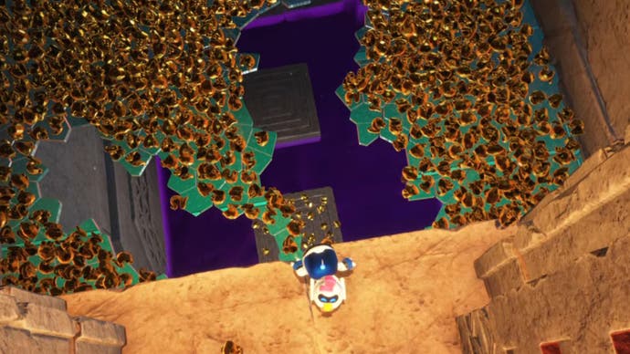 Astrobot trapped in time platforms to assemble third puzzle piece