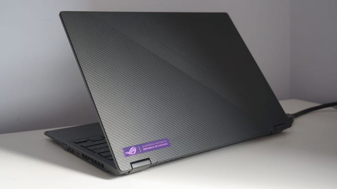 A rear view of the Asus ROG Flow X13 gaming laptop