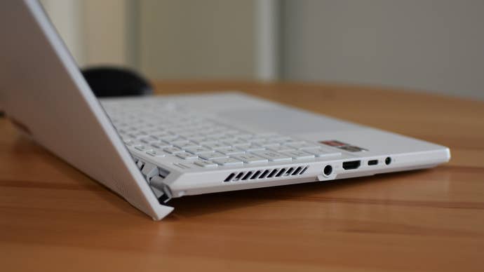 A side view of the Asus ROG Zephyrus G14 ’s left ports.