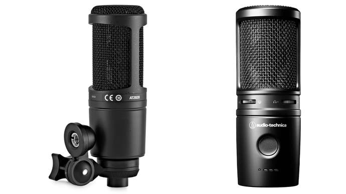 Audio Technica AT2020USB-XP microphone and AT2020 microphone together