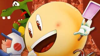 Artwork for Atari 50's Namco Legendary Pack showing Pac-Man and a number of other classic video game characters.