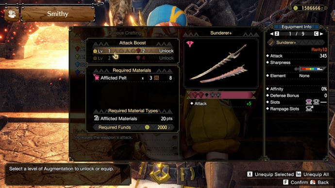 augment slots on a longsword in Monster Hunter Rise Sunbreak