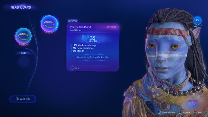Image of the Weaver's Headband armor piece in Avatar: Frontiers Of Pandora