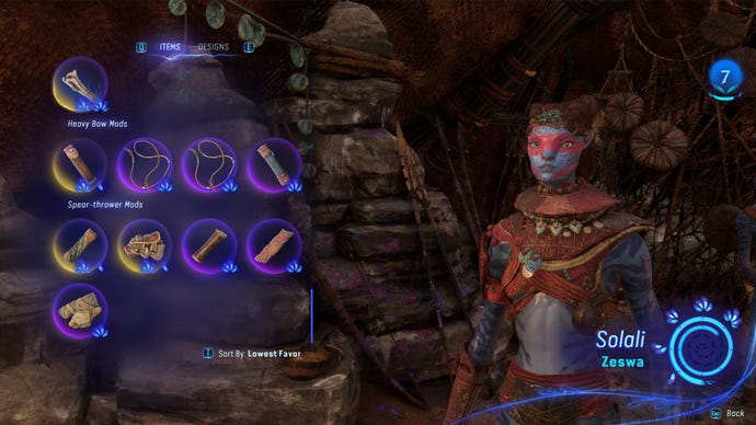 Screenshot of the trader Solali in Avatar: Frontiers of Pandora