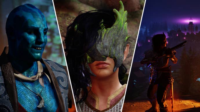 A godlike in Avowed alongside Kai looking happy and them holding an arquebus.