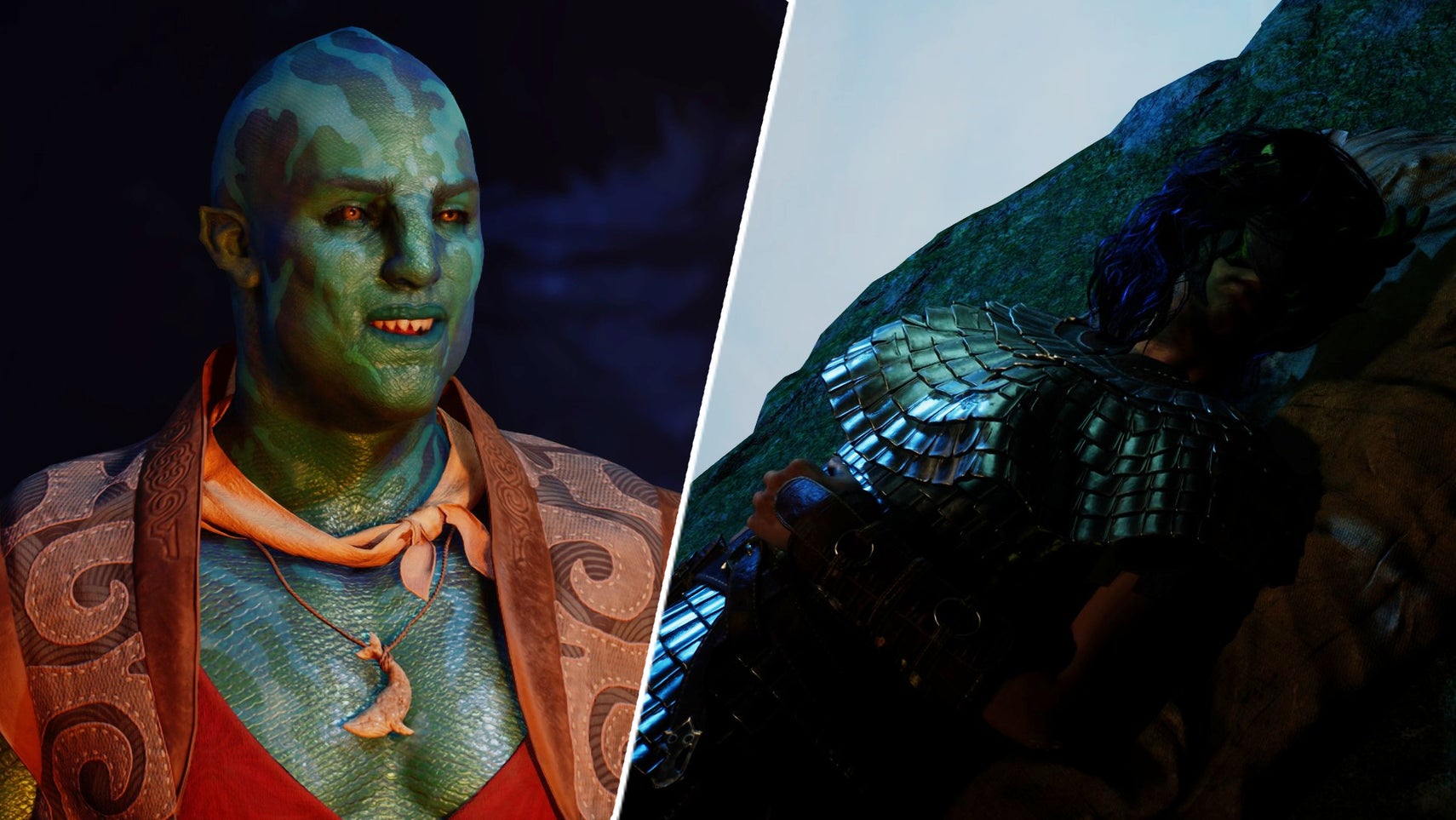 Kai in Avowed smiling opposite my godlike sleeping. - 1