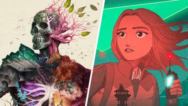 Composite image showing Avowed artwork on the left and a close-up of an Oxenfree 2 character on the right.