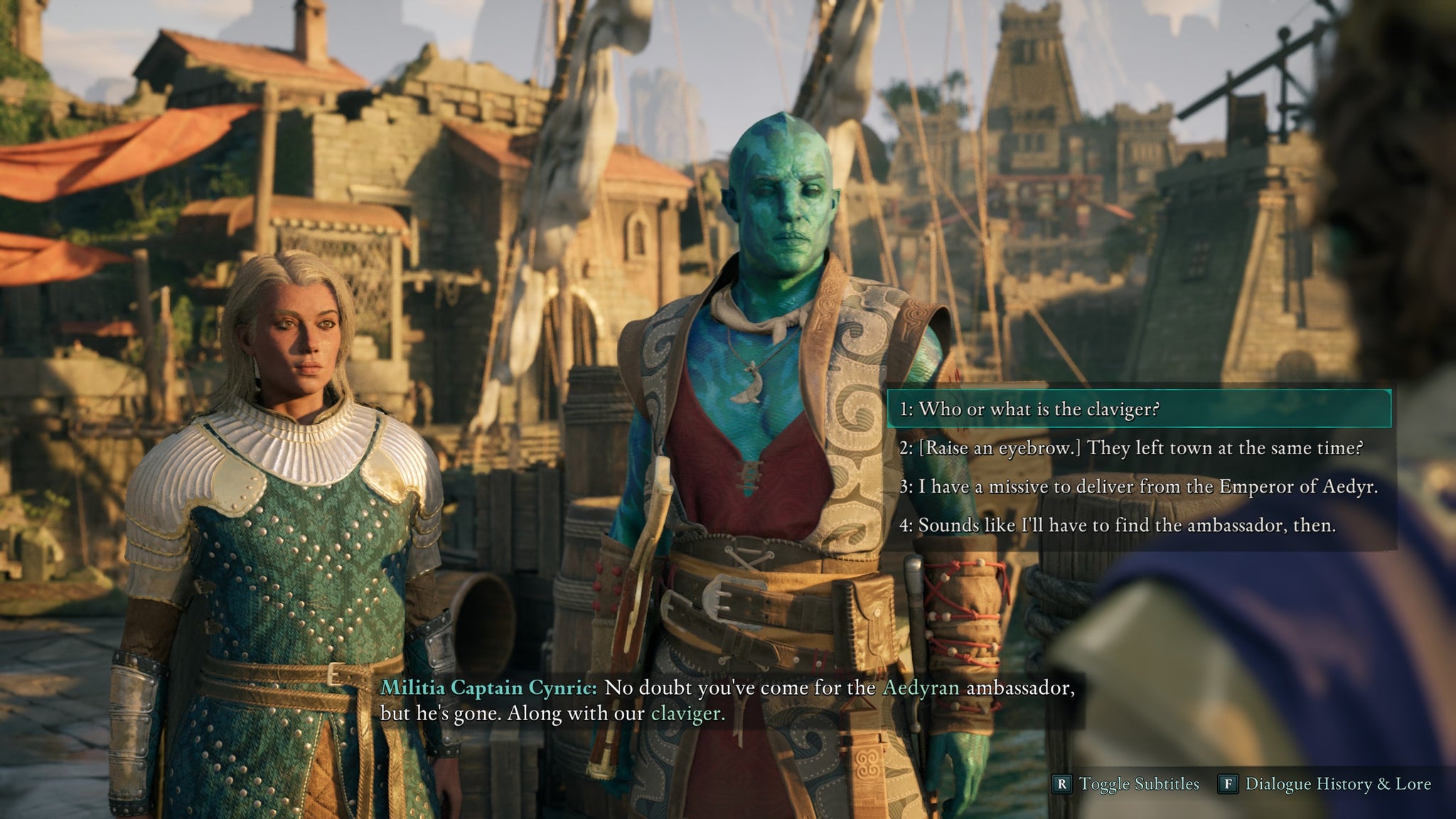 A good old chinwag with old mate Kai in Avowed. - 3