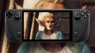 Mock-up of a fuzzy eared character from Avowed displayed on a Steam Deck.