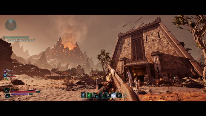 A temple in a volcanic zone in Avowed.