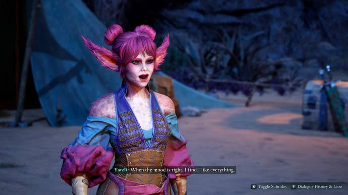 The colourful Orlans character Yatzli in Avowed says she’s up for anything when the mood takes her.