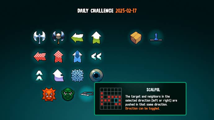 A screen showing different types of card abilities in Axe Ghost.