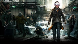 Ian Higton's head has been super imposed on the body of Watch Dog's protagonist Aidan Pearce. Ian is wearing a Meta Quest 3 on his head.